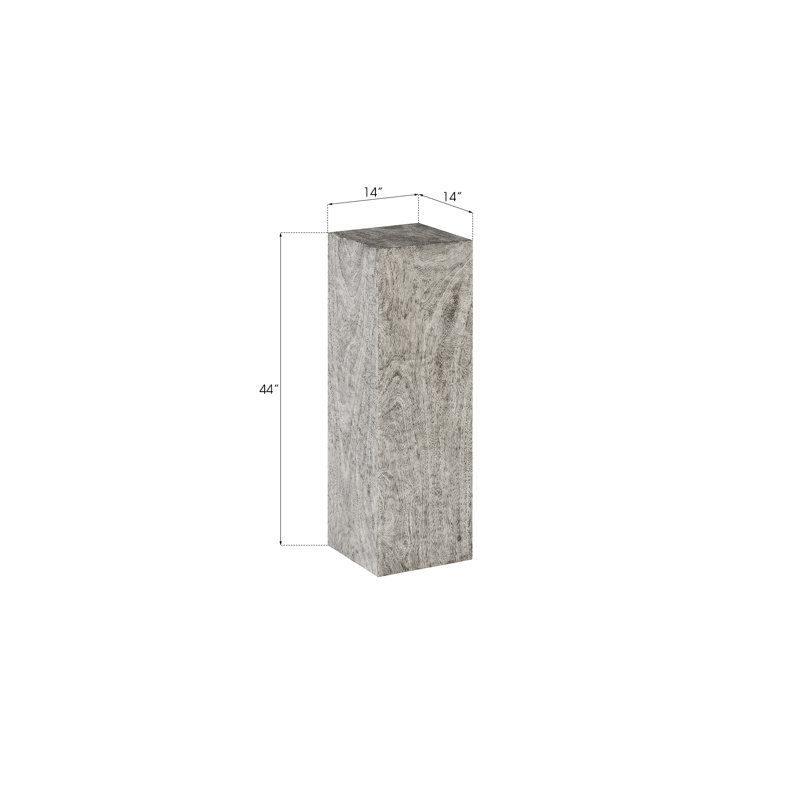 Pedestal Mitered Sculpture, 44" H x 14" W x 14" D, Gray