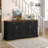 63" Fluted Sideboard Buffet Cabinet With Storage, Modern Coffee Bar Station With 4 Doors And 3 Drawers, Kitchen Storage Console Table-714133878