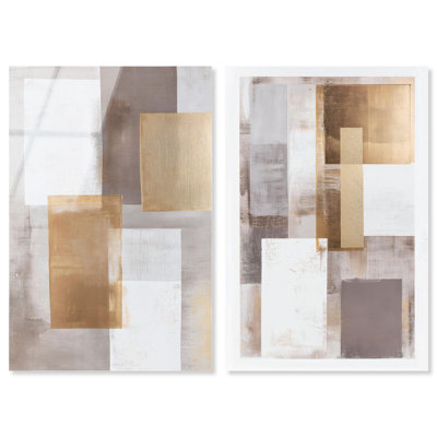 Interlocking Planes Set Acrylic Print Abstract Boho Art Set by Art Remedy, Ready to Hang, 10 x 15