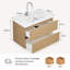 Meuble-lavabo flottant mural 32 po avec tiroirs à fermeture en douceur