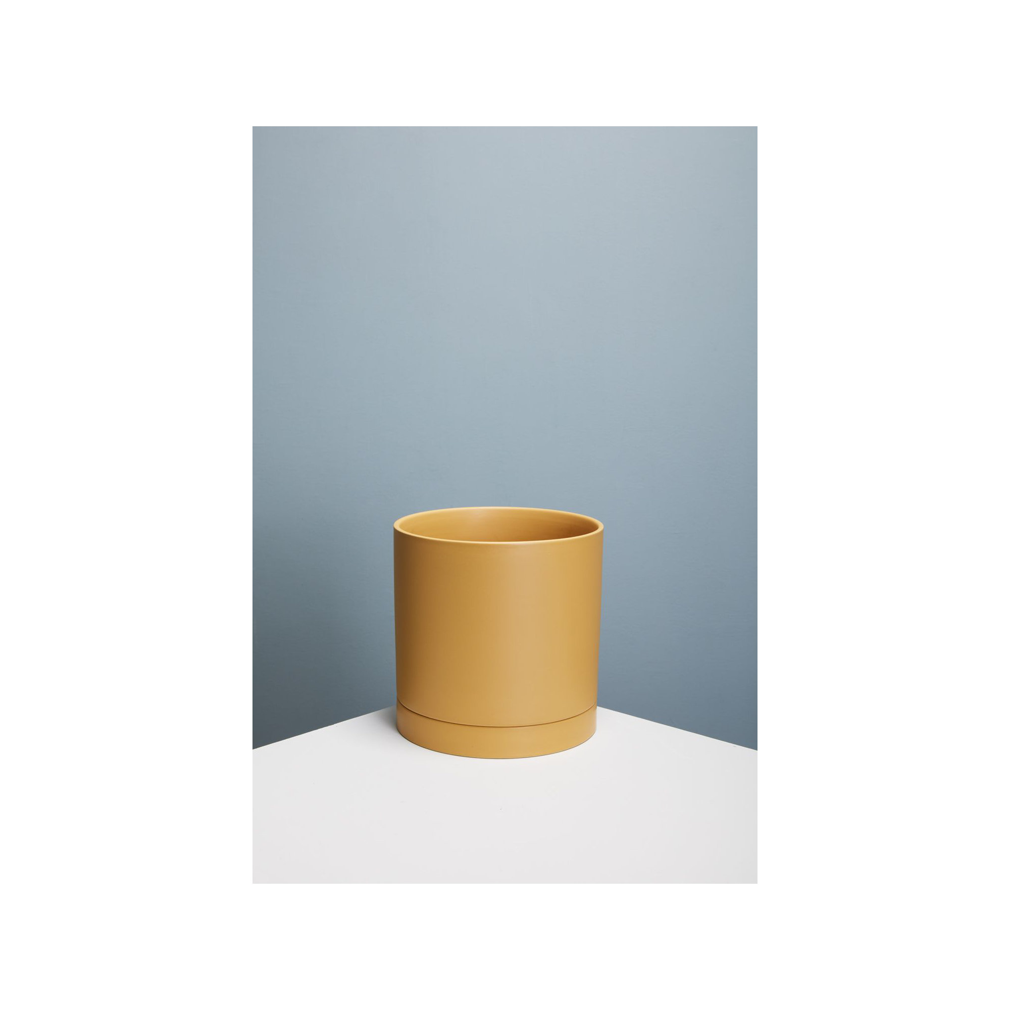Carlotta Ceramic Pot Planter, Ochre, 4.75" H x 4.25" W x 4.25" D