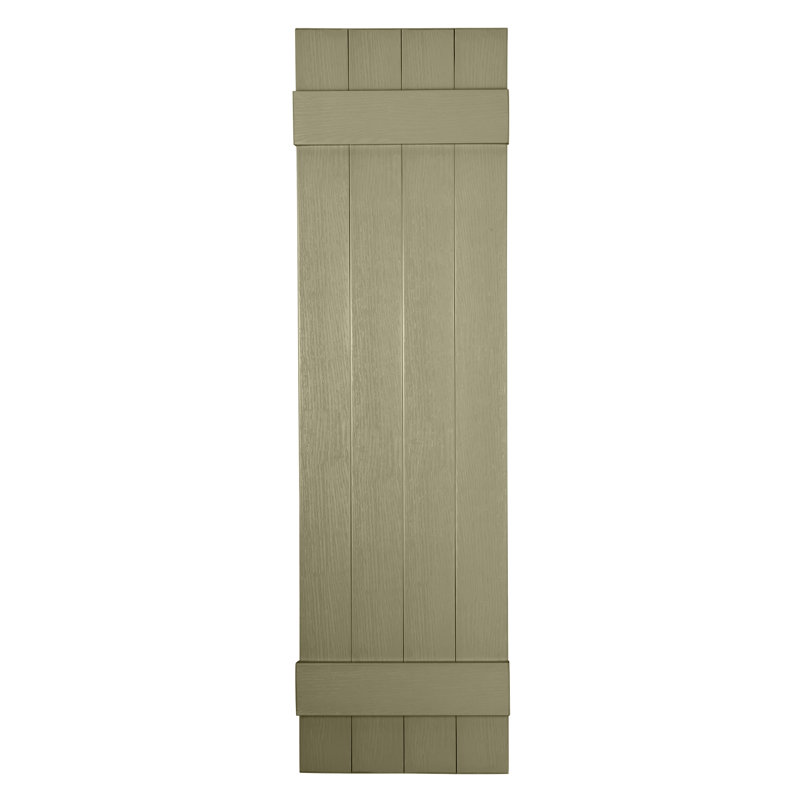 Persiennes personnalisées à 4 planches fermées, Sauge, 52"