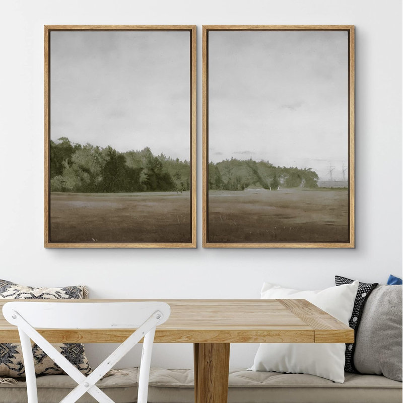 «Green Mountain Hillest Landscape», 2 pièces, Naturel, H 36 po x l 24 po