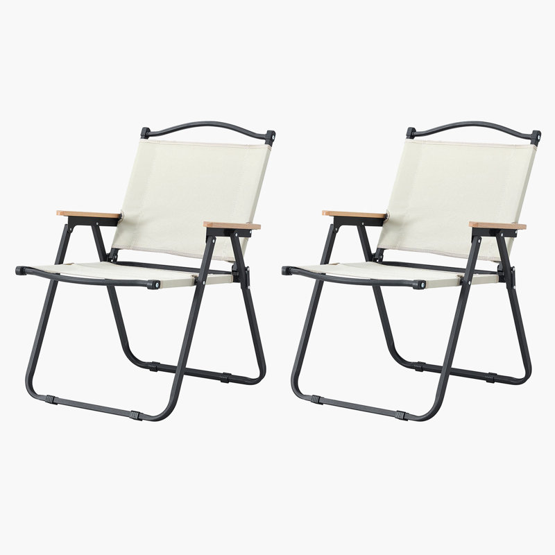 Ensemble de 2 chaises de camping pliantes en acier pour l'extérieur