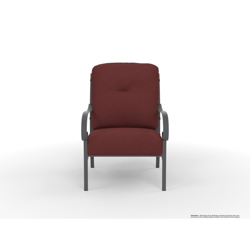 Pasadera Outdoor Lounge Chair, Trax Burgundy, Graphite