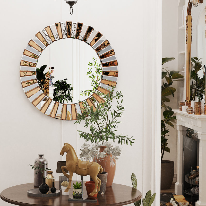 Fredi Glass Flat Wall Mirror, 31.5" x 31.5"