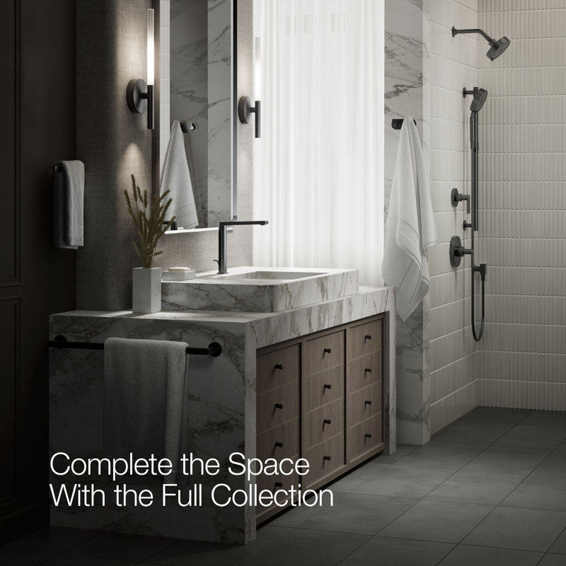Single-Handle Bathroom Faucet with Drain Assembly, Matte Black