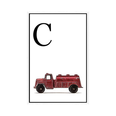 C Water Truck White Letter - Print on Canvas