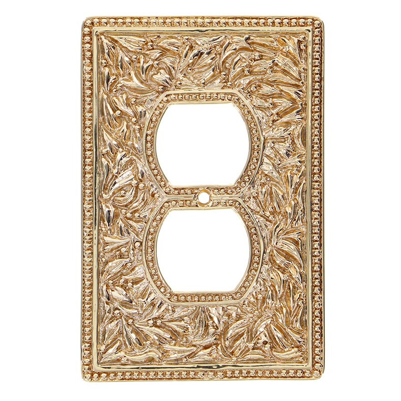 San Michele 1-Gang Duplex Outlet Wall Plate, Polished Gold