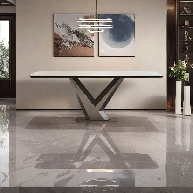 Table de salle à manger Thick Stone, H 29,5 po x L 70,8 po x l 35,4 po