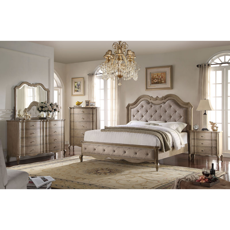 ensemble de chambre configurable avec lit plateforme touffeté Anatolio