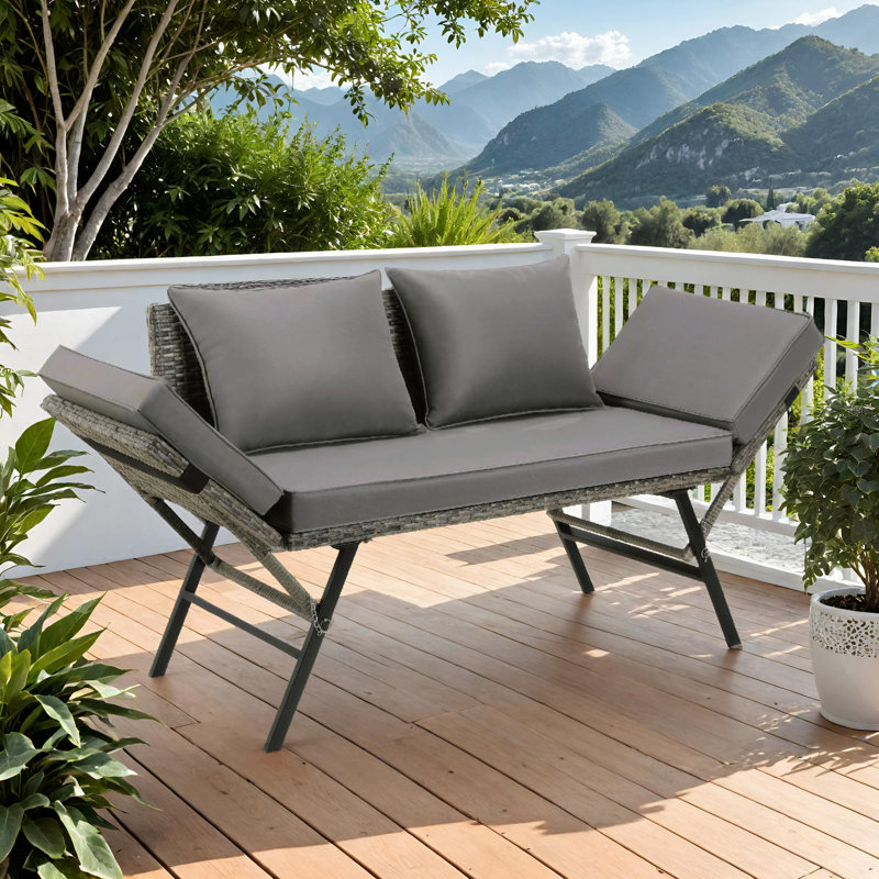 Iron Garden Bench, Black;Grey