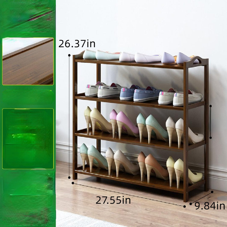 Ebern Designs 20 Pair Solid Wood Shoe Rack