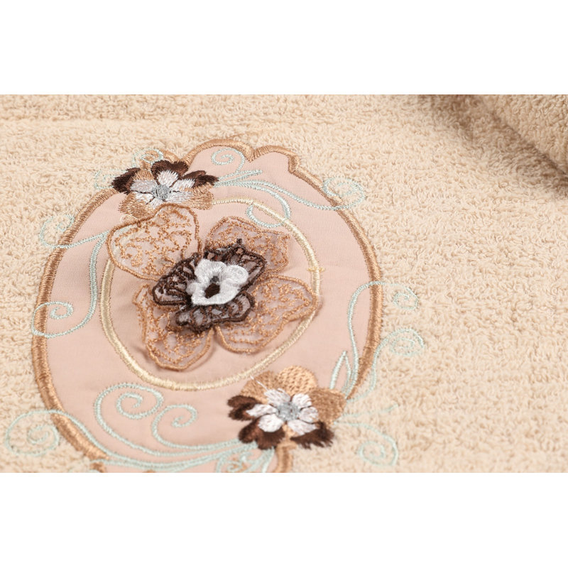 Ensemble de serviettes 100% coton 2 pièces Bera, Cappuccino