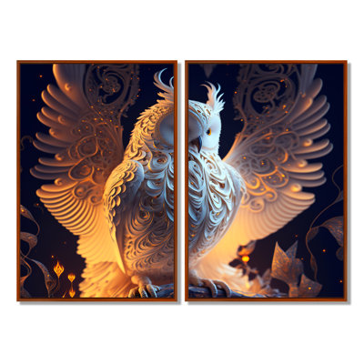 Luminous White Owl II - Modern Canvas Prints