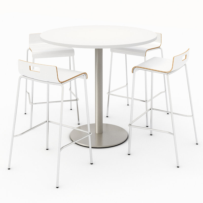 Ensemble de table de salle à manger et de chaises 36 po L, Blanc, H 41 po x L 42 po x L 42 po