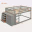 Full Over Full Bunk Bed With 4 Drawers And 3 Shelves