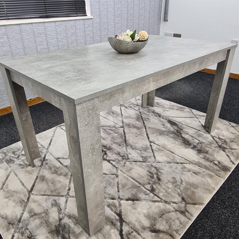 Fairmont Dining Table with 2 Velvet Benches Set, 75cm H x 117cm L x 77cm W, Stone Grey