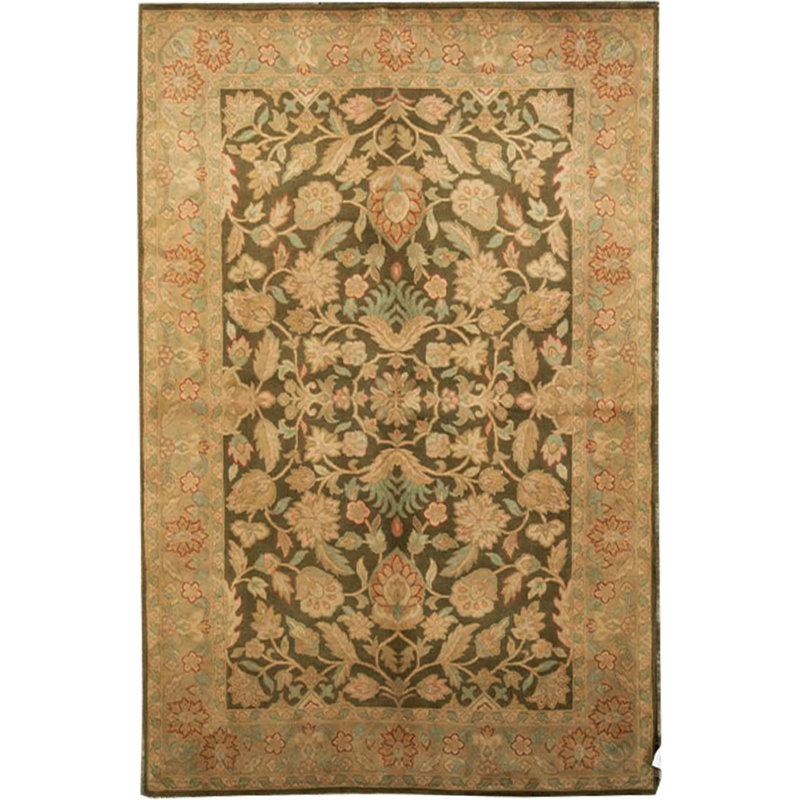 Tapis vert noué à la main de haute qualité