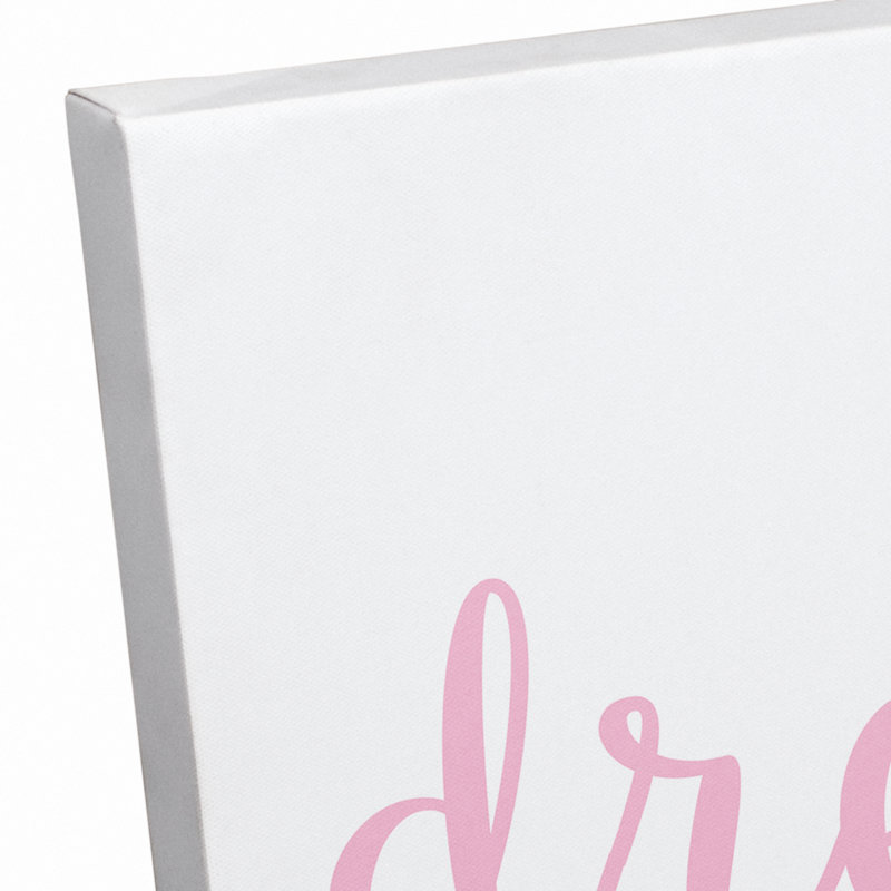 Décoration murale Bruning Dream Big Little One Kids, Rose, Toile tendue, H 12 po x l 36 po x P 1,25 po