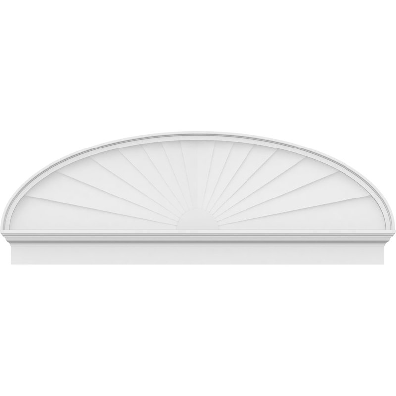 Fronton elliptique en PVC de qualité architecturale Sunburst, H 22 7/8 po x l 64 po x P 2 3/4 po