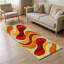 Tapis de couloir de cuisine moderne et abstrait, motif de vagues rétro rouge-orange et jaune, long tapis antidérapant pour la cuisine, le couloir, la salle de lavage et le vestibule