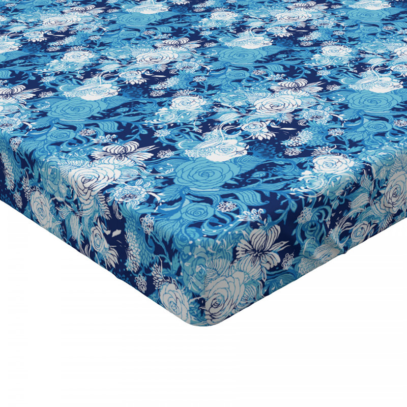 Microfiber Floral Fitted Sheet, Full Fitted Sheet