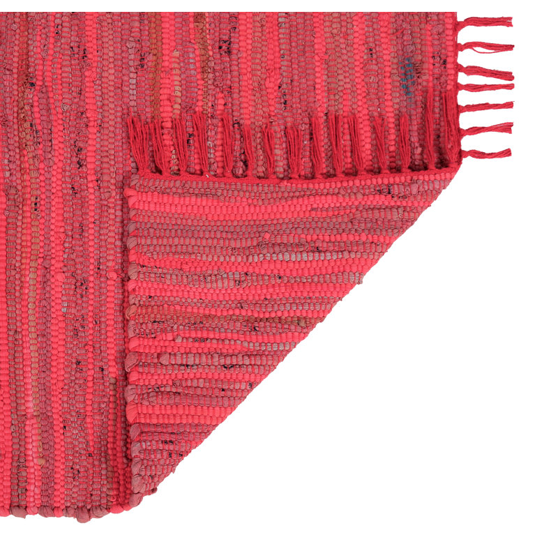 Tapis vibrant en coton fabriqué à la main 24 po x 36 po lavable, réversible et à pampilles pour n'importe quelle pièce - 24 po x 36 po