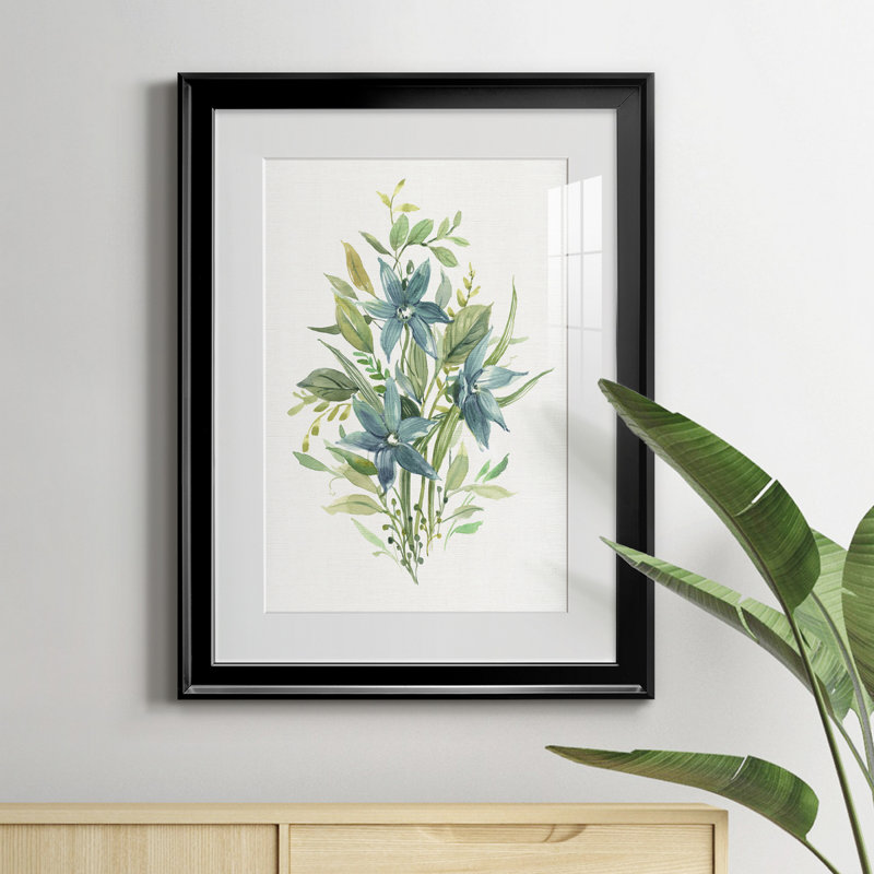 «Greenery I» - Peinture sur toile encadrée, Noir, H 22,5 po x l 30,5 po x P 1,5 po