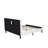 Nolan Platform Bed - Button Tufted Linen White Velvet Fabric Upholstered Headboard & Footboard, Black Legs, King Size-837654679-861073220