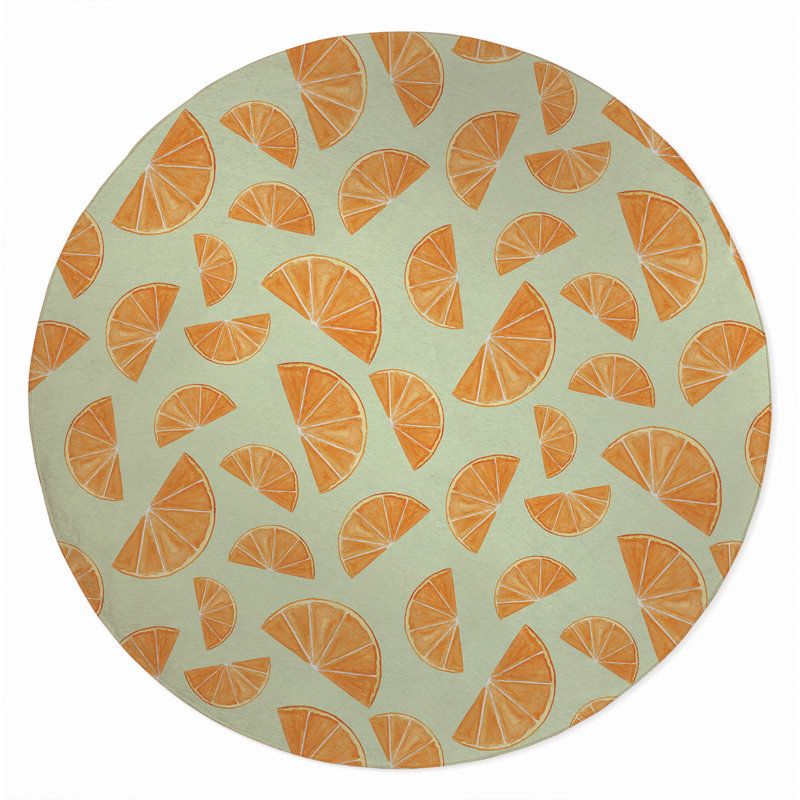 Tapis d'extérieur Summer Oranges, Rond 5 pi