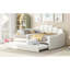 Lit de jour double avec couchette en velours blanc - Revêtement en velours, pieds robustes, revêtement d'appoint fonctionnel pour le salon et apparence élégante escamotable, fabrication stable, solution de couchage polyvalente-36649193