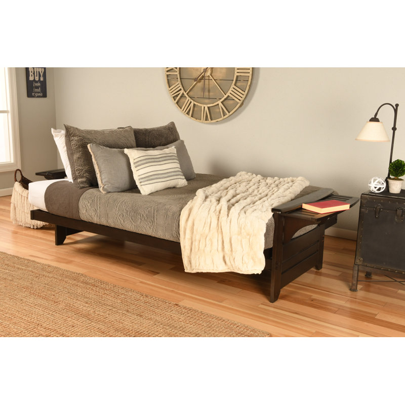 Stratford Full Futon and Mattress, Java Brown, Espresso, Premium Pocket Coil
