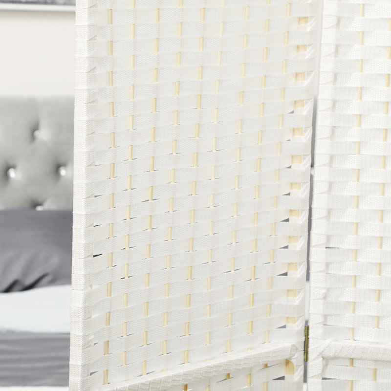 Paravent Bradey, paravent pliant à panneau, cloison autoportante de 5,6 pi de hauteur pour bureau à domicile, chambre à coucher, blanc, bois