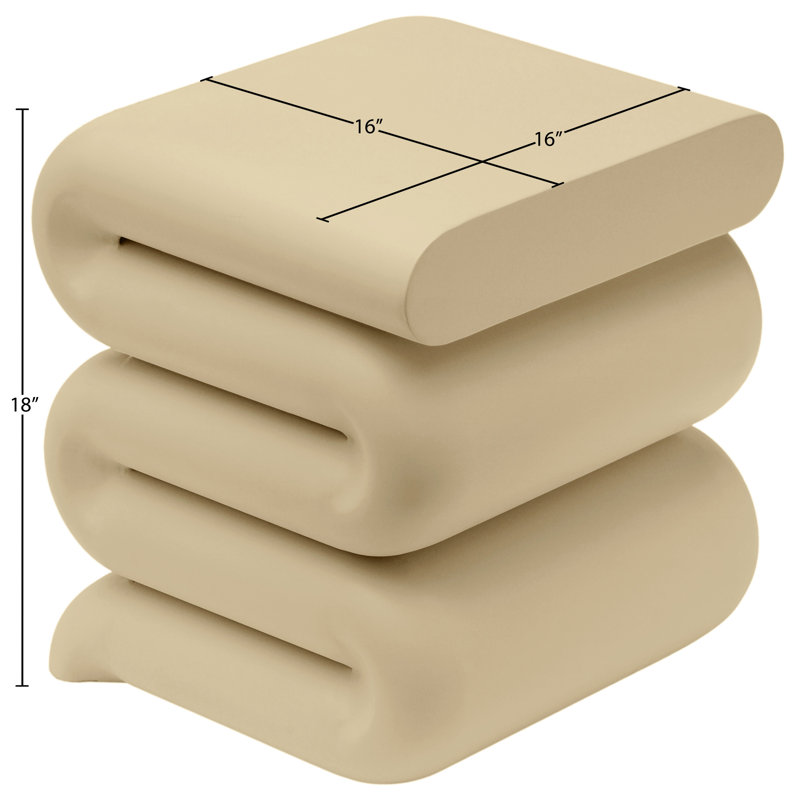 Table de bout en fer Roland, Beige