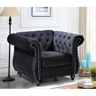 Feldt Velvet Chesterfield Chair