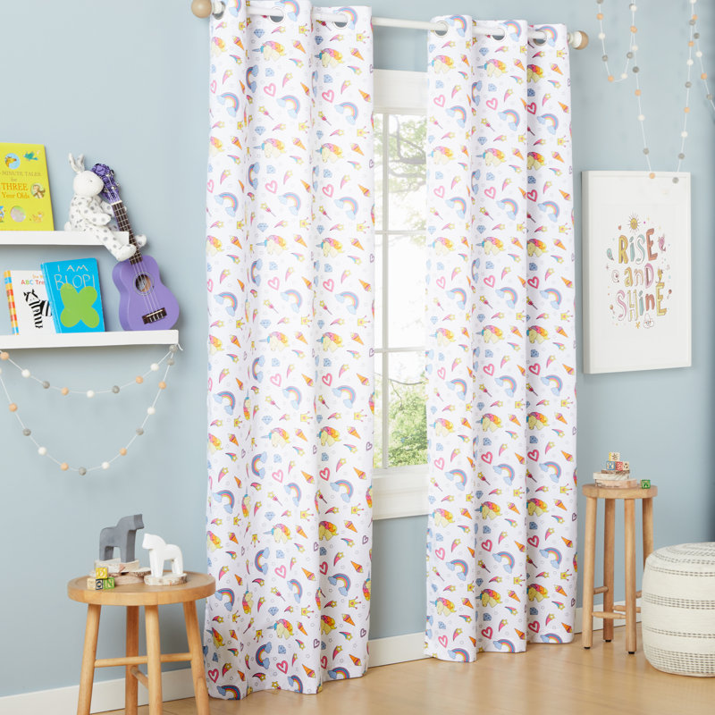 Paire de rideaux obscurcissant avec œillets Unicorn, Blanc