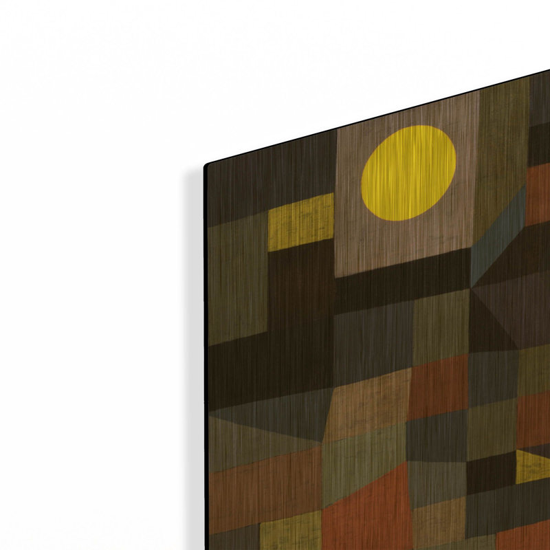 «Fire at Full Moon» par Paul Klee, art mural en métal doré, 16 po x 12 po, 16 po x 12 po