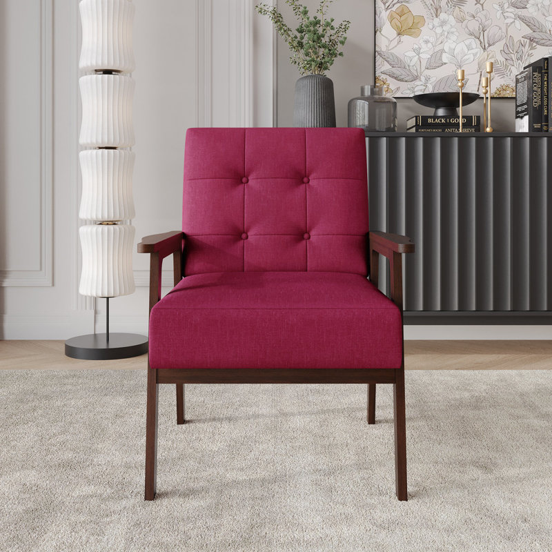 Chaise d'appoint en lin rose, Rose
