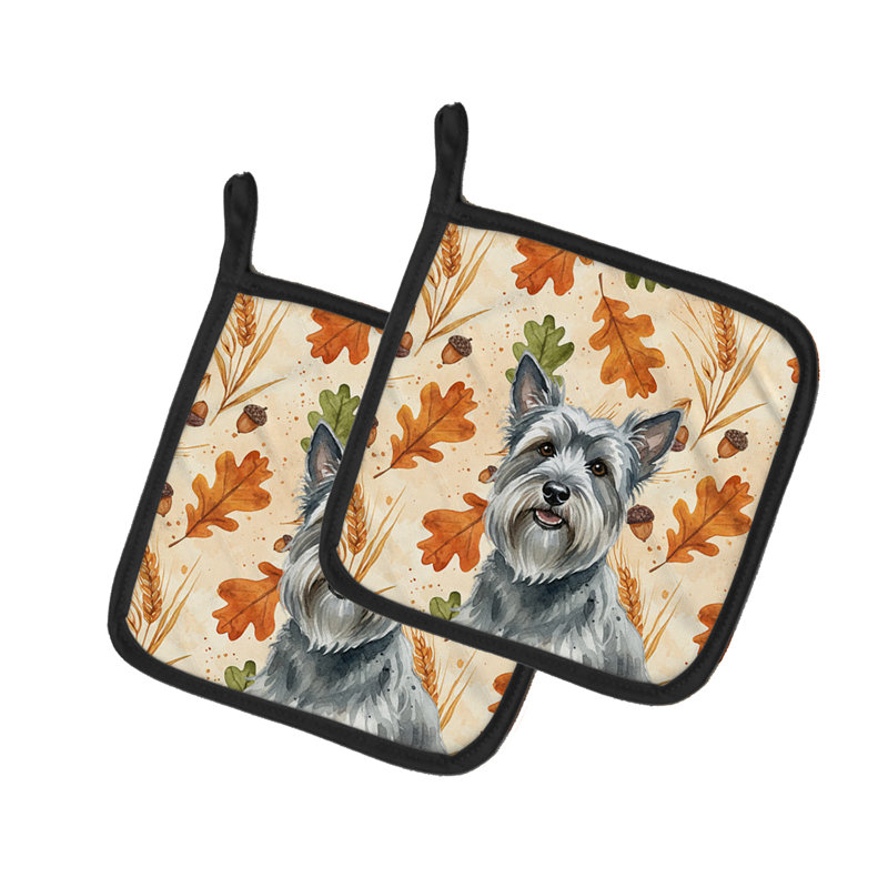 Paire de porte-casseroles gris Skye Terrier Heirloom