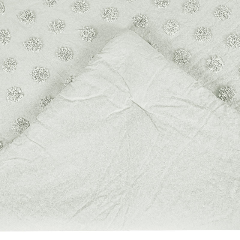 Ensemble d'édredon 100% coton à rayures avec taies décoratives, Sauge, Édredon pour lit simple + 1 taie décorative stan