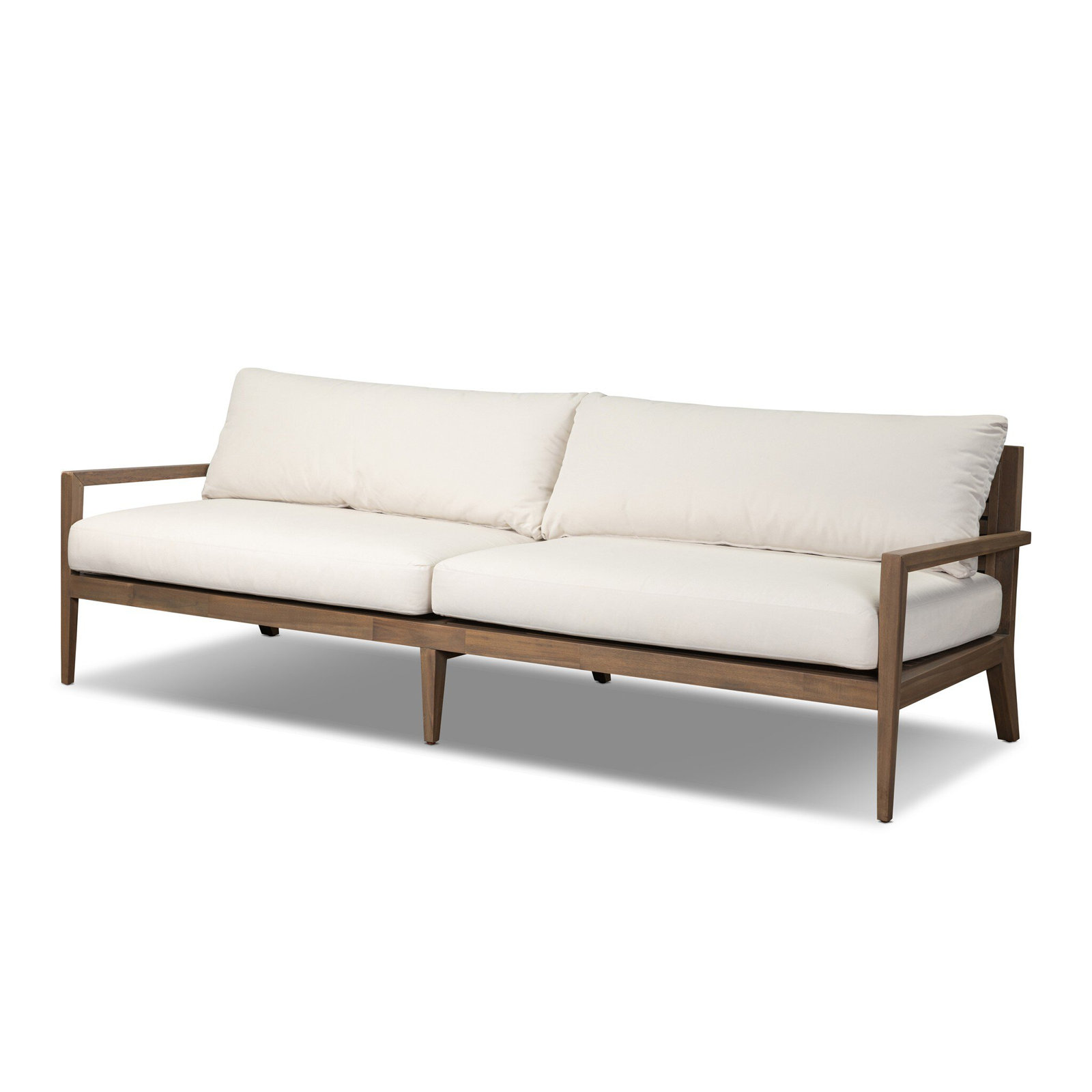 94" Acacia Patio Sofa, Ashen Acacia, Lorel Ivory