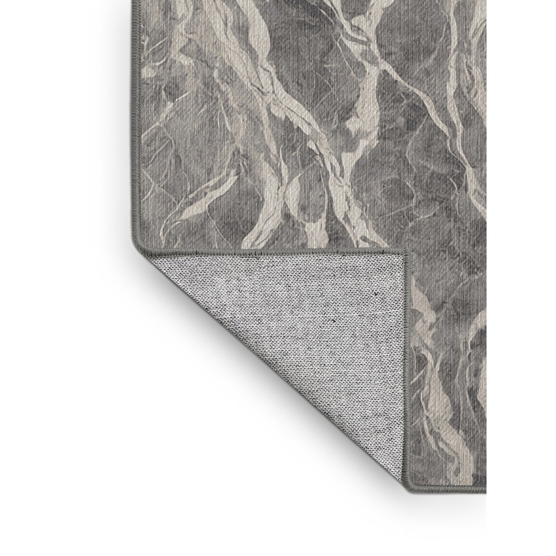 Machine Washable Gray Area Rug, Square 8'