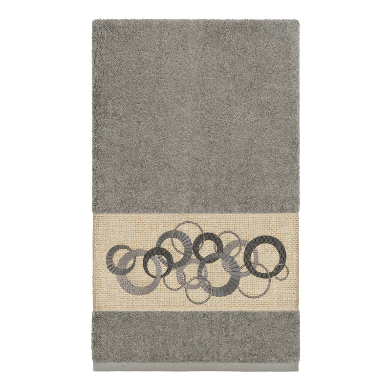 Annabelle Turkish Cotton Midweight Bath Towel, Dark Gray