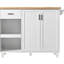 Chariot pour îlot de cuisine avec surface pliable et rangement, porte-serviettes, tiroir, tablette coulissante, roues mobiles, étagère réglable de luxe blanche-819008557
