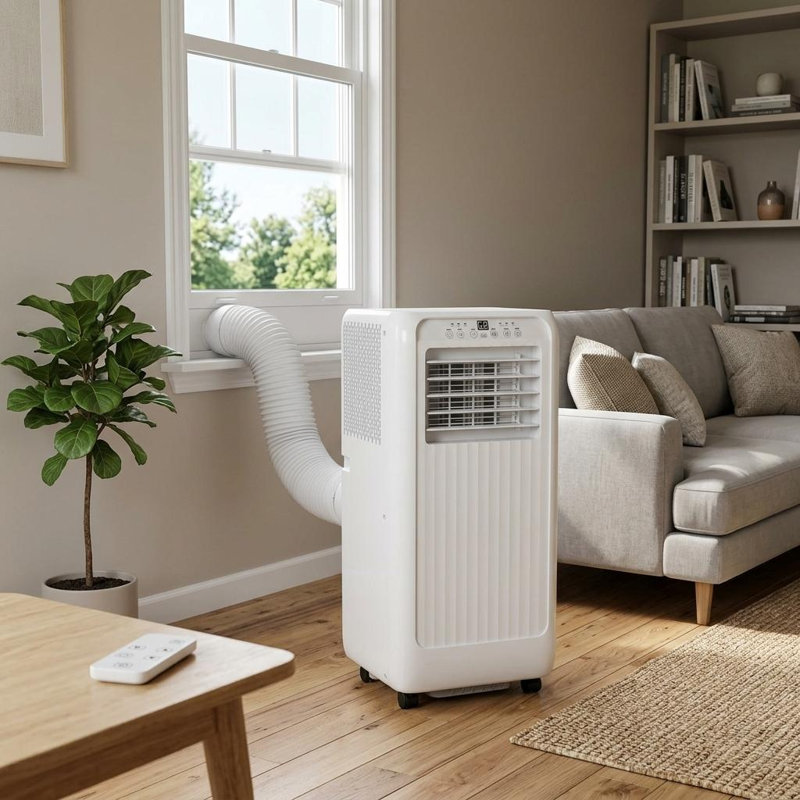 Climatiseur portatif 10 000 BTU, ventilateur de déshumidification 3-en-1, ensemble de fenêtre de télécommande, écoénergétique pour le garage de la chambre à coucher