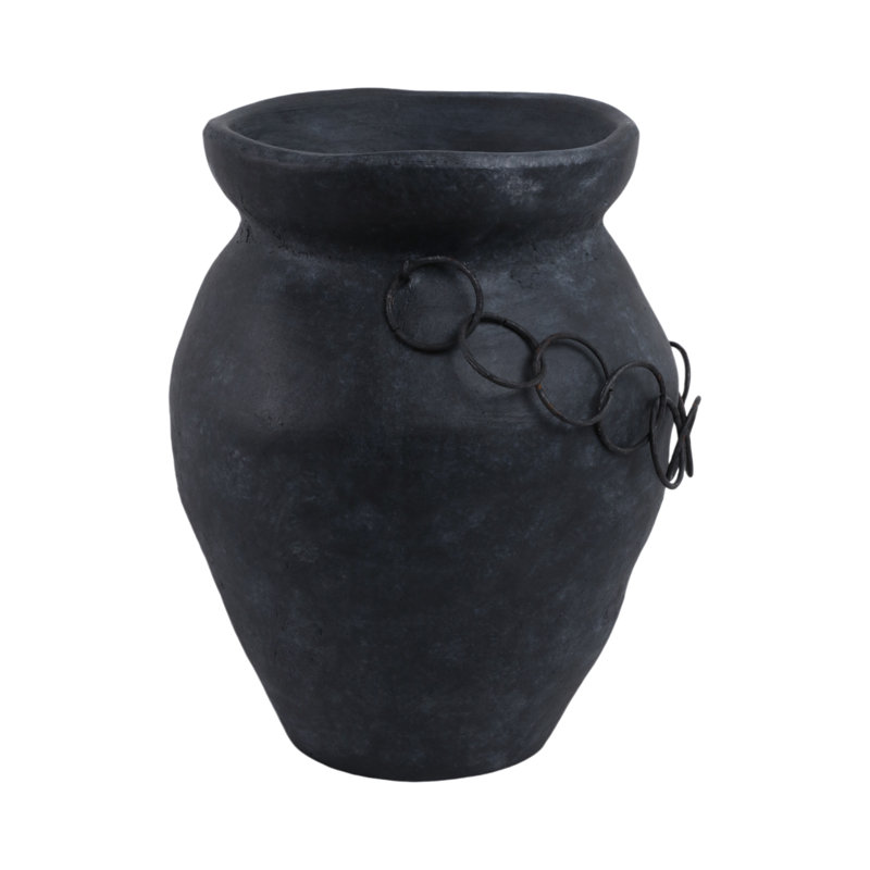Handmade Clay Table Vase, 12" H x 10" W x 10" D