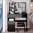 37" Middle Size Left Drawer Desktop Vanity Table + Cushioned Stool, Extra Large Right Sliding Mirror, Multi Layer High Capacity Storage, Practical Fashionable Dresser, Suitable For Large Space-1740096242