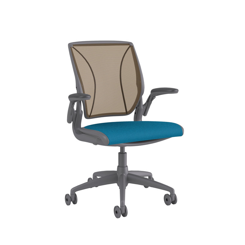 Mesh Task Chair, Gray, Pinstripe/Silver, Pinstripe/Silver