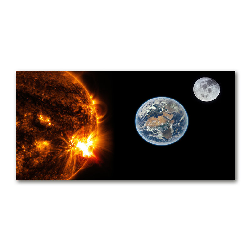 Solar System - No Frame Print on Glass, Canvas, 70cm H x 140cm W x 2cm D
